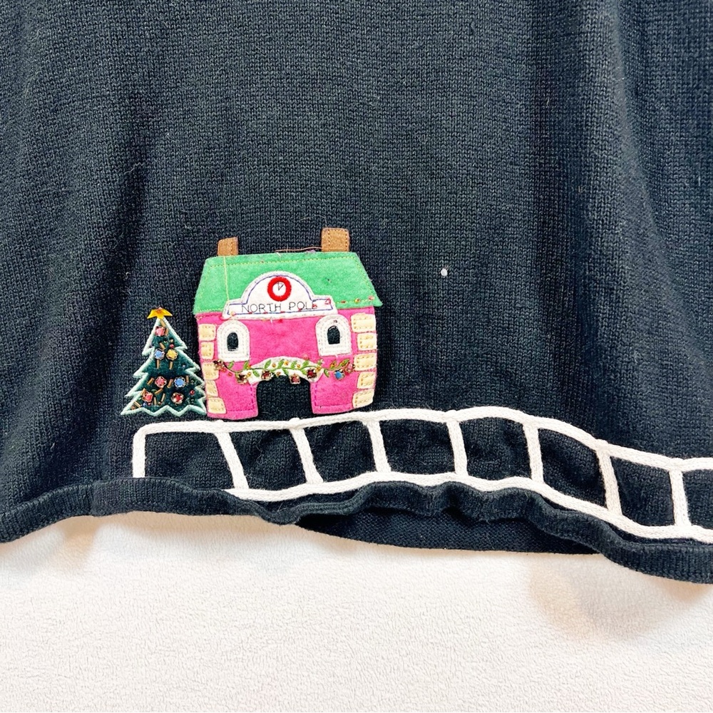 Vtg. Quacker Factory Christmas Cardigan Sweater 3X Knit 3D Embroidered Bauble - Picture 7 of 12